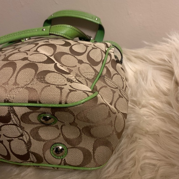 COACH BROWN GREEN BAG. - Picture 4 of 7